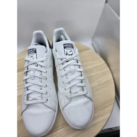 Adidas Stan Smith Men's Size 9.5 Athletic Shoes White Blue Casual Sneakers EUC - Picture 4 of 8